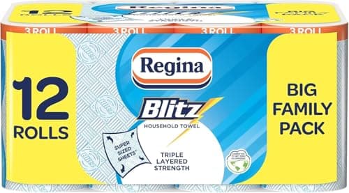Image of Regina Blitz Household Towel, 560 Super-Sized Sheets, Triple Layered Strength, 8 Rolls by Kandy Collection