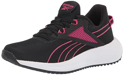 Image of Reebok Womens Lite Plus 3.0 Running Shoe, Black/Pursuit Pink/White, 8.5