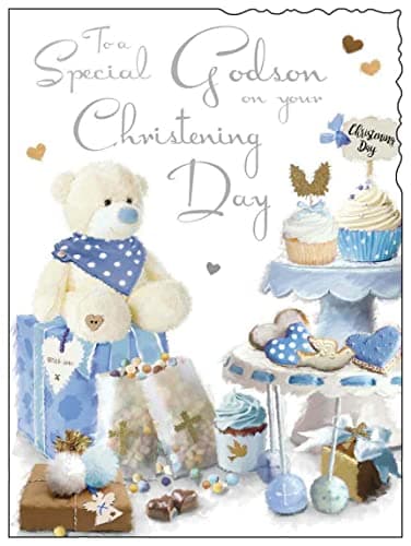 Image of Jonny Javelin Special Godson On Your Christening Day Card