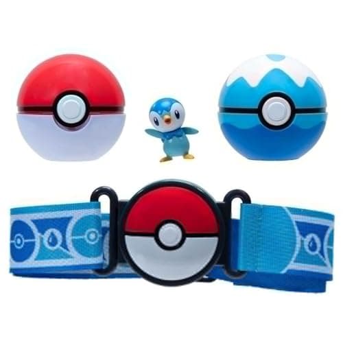 Image of PoKéMoN Clip 'N' Go Poke Ball Belt Set (Poké Ball & Dive Ball and Piplup) W12, (PKW3159)