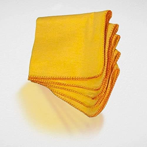 Image of Pack of 4 Jumbo Yellow Duster 100% Cotton Cleaning Cloth Premium Quality Washable Reusable Multi Purpose Kitchen Dusting Clothe Heavy Duty Polishing Cloth 35 x 45 cm