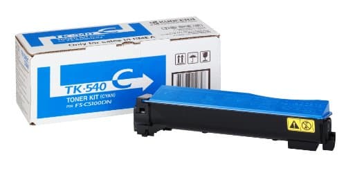 Image of Kyocera TK-540C Toner Cyan, Original Premium Cartdrige 1T02HLCEU0. Compatible ECOSYS FS-C5100DN