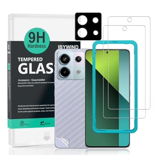 Image of Ibywind 2 Pack Screen Protector For Xiaomi Redmi Note 13 Pro 5G /Poco X6 5G 6.67",9H Hardness Tempered Glass,With 1Pc Camera Lens Protector,Easy to Install