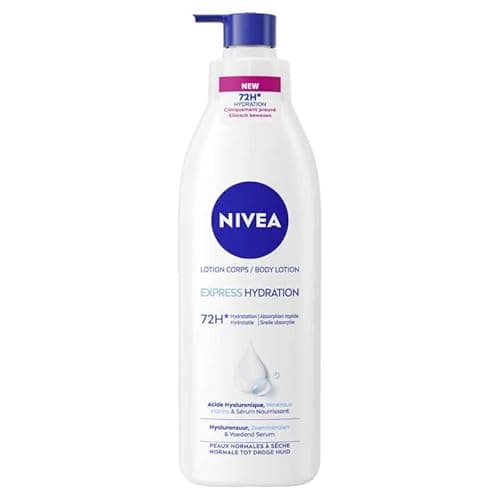 Image of NIVEA Body Milk Hydration Express 72h (1 x 250 ml) - Body Milk with Pure Hyaluronic Acid - Body Care Fast Moisturising - Nourishing Serum for Normal Skin