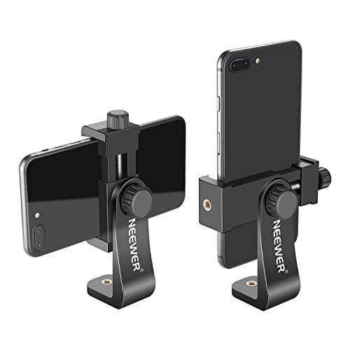 Image of NEEWER Smartphone Holder Phone Tripod Mount Compatible with iPhone 16 15 Pro Max Plus 14 13 12 Mini Samsung Galaxy S24 S23 Ultra, Cell Phone Clip Vertical Bracket Adapter for Tripod with 1/4" Screw