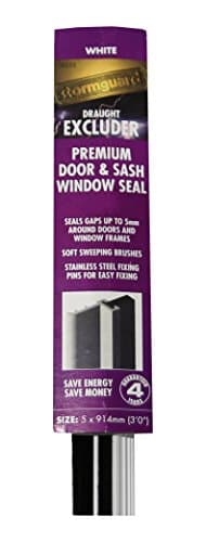 Image of Stormguard Slikseal white brush sash window door draught excluder weather proofing, Pack of 5 x 914 mm lengths