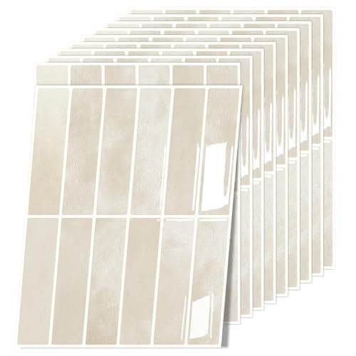 Image of 10 Sheets Peel and Stick Wall Tiles, 9 x 11.5 Inch Self Adhesive Wall Tiles for Kitchen Bathroom, Waterproof Heat Resistant Stick on Splashback Tiles, 3D Gel Effect PET Material (Beige, 9 x 11.5 in)