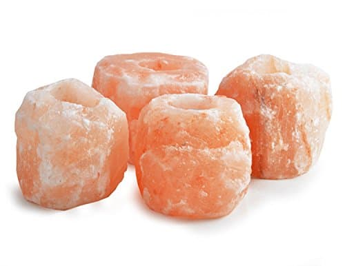 Image of 4 x Himalayan Salt Rock Crystal Candle Holder Healing IONIZING T-Light