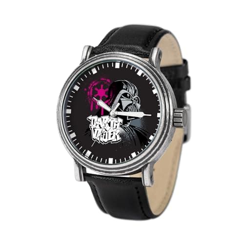 Image of Star Wars STAR WARS Adult Watch, Vintage Analog Quartz Watch, Black, Vintage Leather