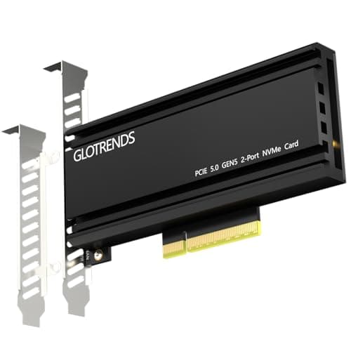 Image of GLOTRENDS PA52L Dual M.2 NVMe to PCIe 5.0 X8 Adapter Without PCIe Bifurcation, Setup Soft M.2 NVMe RAID via OS Tool (PCIe Bifurcation Motherboard is Required)