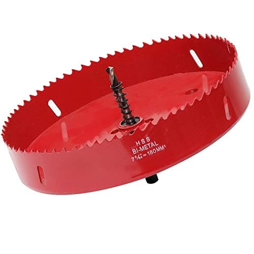 Image of Hole Saw 180 mm, 30 mm Bi-Metal Cutting Depth HSS M 42 Hole Cutter for Cutting Wood, Plastic, Drywall, Plasterboard and Soft Metal Sheet