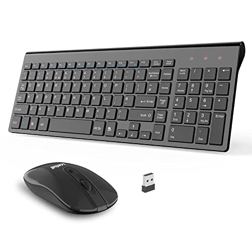 Image of LeadsaiL Wireless Keyboard and Mouse Set, Wireless USB Mouse and Compact Computer Keyboards Combo, QWERTY UK Layout for HP/Lenovo Laptop and Mac