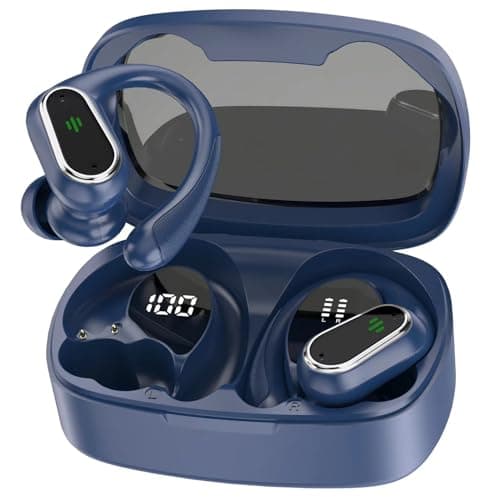 Image of Wireless Earbuds, Bluetooth 5.3 Sport Headphones HiFi Stereo Noise Cancelling Earbuds with Mic, Wireless Headphones 50H Dual LED Display, In Ear Ear Buds with EarHooks, IP7 Bluetooth Earphones Running