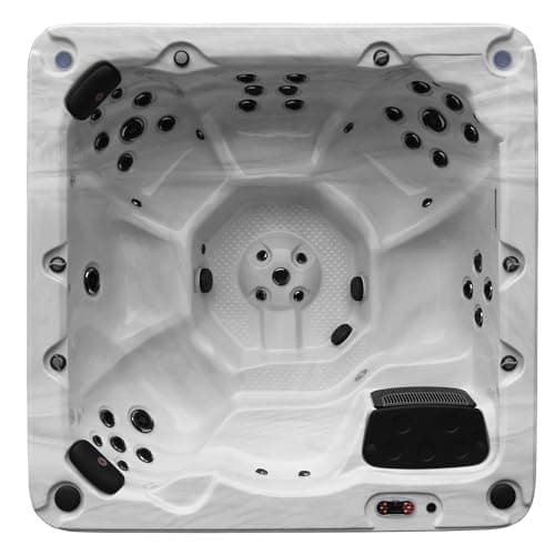 Image of CANADIAN SPA CO. Victoria AI Hot Tub | 6-7-Person 44-Jet | 219 x 219 cm Square, with Cover, LED Lighting, Heating and 58 Hydrotherapy massage Jets, Year-Round Use