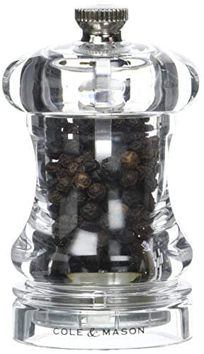 Image of Cole & Mason 125 Pepper Mill, Adjustable Precision+ Grind, Traditional Capstan Style Pepper Grinder, Acrylic, 85 mm