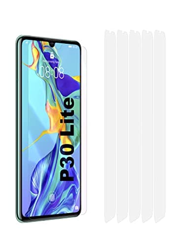 Image of TeKKno® 5x Clear Plastic PET LCD Screen Protector Cover Guards for Huawei P30 Lite