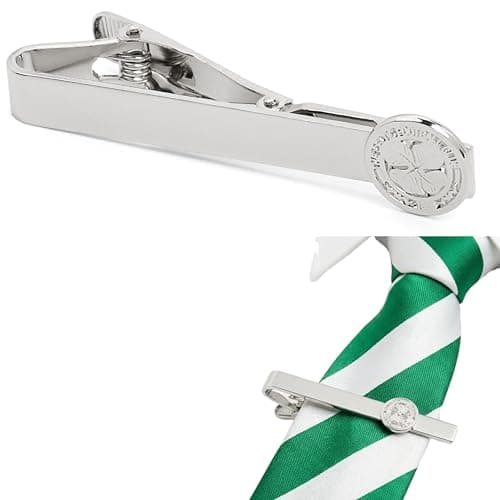 Image of Celtic FC Silver Plated Tie Slide – Official Crest Gift in Box – Bhoys Fan Formal Jewellery