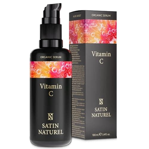 Image of Satin Naturel Vitamin C Serum for Face with Hyaluronic Acid 100 ml - Brightening Serum for a Rejuvenated & Glowing Skin for Women - Organic Aloe Vera Based and Vegan Face Care