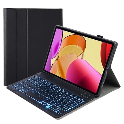 Image of leleyo Case with Keyboard Backlit for Amazon Fire Max 11 11 Inch Smart Cover Magnetic with Removable Wireless Bluetooth Keyboard Backlit for Fire Max 11, Black
