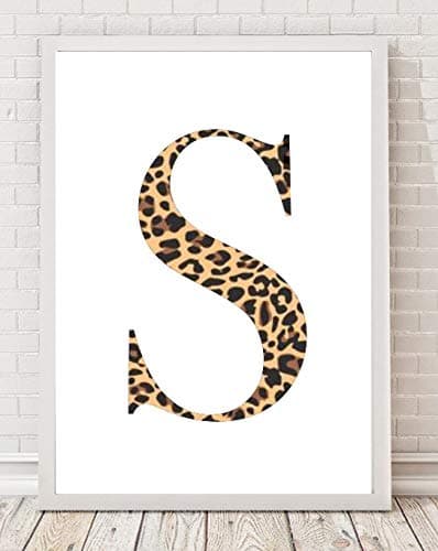 Image of Leopard Print Latter Initial Personalised A4 Poster Print PO267