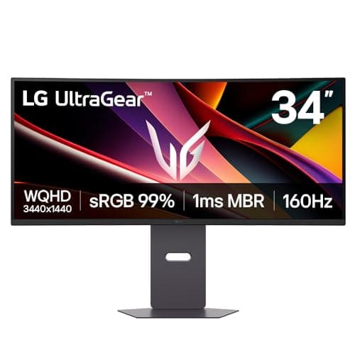 Image of LG UltraGear G6 Gaming Monitor 34G600A-B, Curved UWQHD 1440p VA, 34 inch, 160Hz, 5ms GtG, 1ms MBR, Built-in Speakers, Multi Adjustable display, HDMI, DP, Black