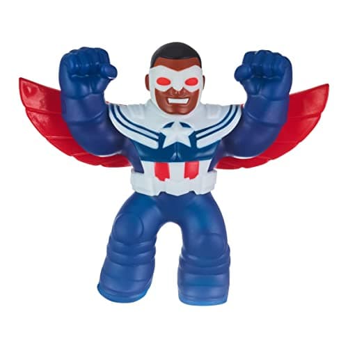 Image of Heroes of Goo Jit Zu Goo Jit Zu Marvel Hero Pack. Captain America - Sam Wilson - Squishy 4.5-Inch Tall. Ideal Christmas or Birthday present boys. Superhero toy. (41371)