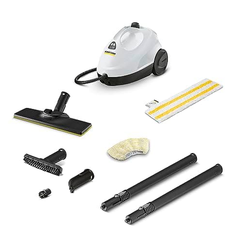 Image of Kärcher SC 2 EasyFix Steam Cleaner, Steam Pressure: 3.2 Bar, Heating Time: 6.5 Min., Power: 1,500 W, Surface Power: 75 m², Tank: 1 L, with EasyFix Floor Cleaning Kit, Nozzles and Microfibre Cover,