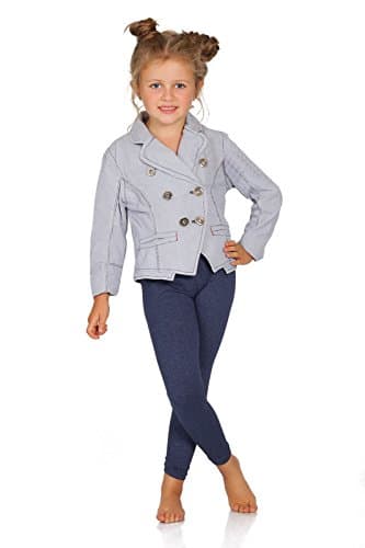 Image of FUTURO FASHION Girls Children Full Length Plain Cotton Leggings Cycling Casual Wear Infant Trousers Leggings Solid Tights Pants for Kids 4 Years Denim Child