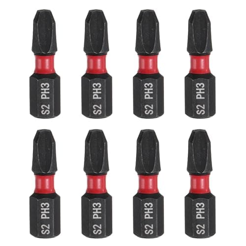 Image of sourcing map 8pcs PH3 Phillips Screwdriver Bit 1/4" Hex Shank 25mm/1" Length Magnetic Cross Head Hex Bits S2 Steel Screw Driver Bit Industrial Grade Electric Drill Bits