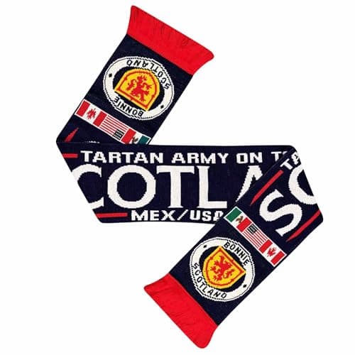 Image of GIFTS 4 ALL Scotland World Cup Football Fans Souvenir Scarf, Tartan Army 2026 On Tour Fans Scarf, Scotland 2026 Football Souvenir, Scottish World Cup Scarves