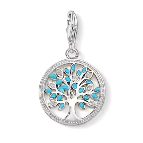 Image of 925 Sterling Silver Tree of Life Cubic Zirconia Clip-on Lobster Clasp Charm | For Linked Chain Bracelets or Necklace | Gift for Birthday Anniversary Christmas (Tree of Life Clip-On Charm)