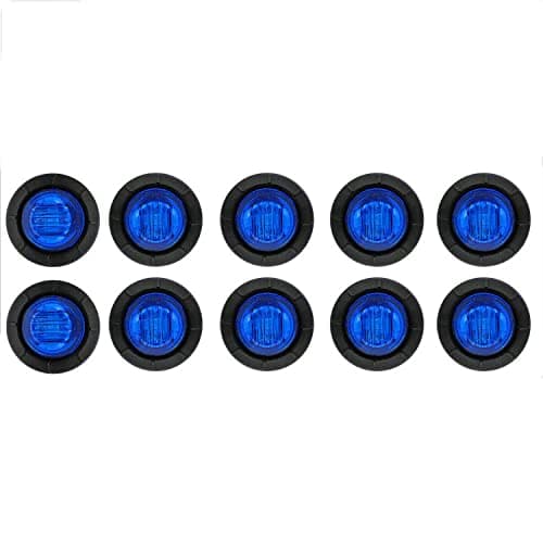 Image of Ricoy 3/4" Round LED Front Rear Side Marker Indicators Light Waterproof Bullet Clearance Marker Light 12V for Car Truck (10pcs blue)