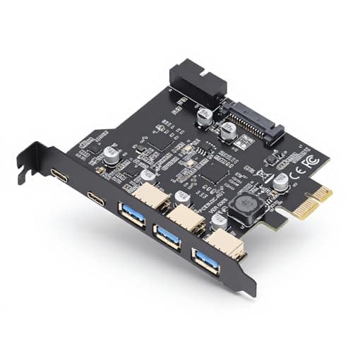 Image of PCIe to usb 3.2 Gen 2 Card with 20 Gbps, 5 Ports (3 Type A, 2 Type C), PCI Express Expansion for WINDOWS, Linux, OS X