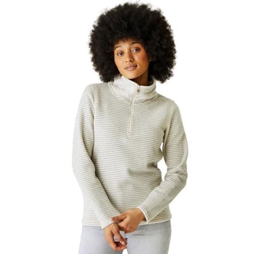 Image of Regatta Womens Solenne 1/2 Zip Outdoor Fleece Pullover - Vanilla Silver - 18