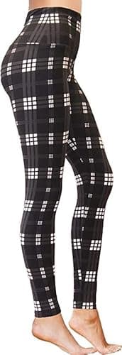 Image of Luxleg High Waist Womens Leggings - Active Workout Leggings - Tummy Control Soft Ankle Length Leggings for Women(S-M, Black Plaid)