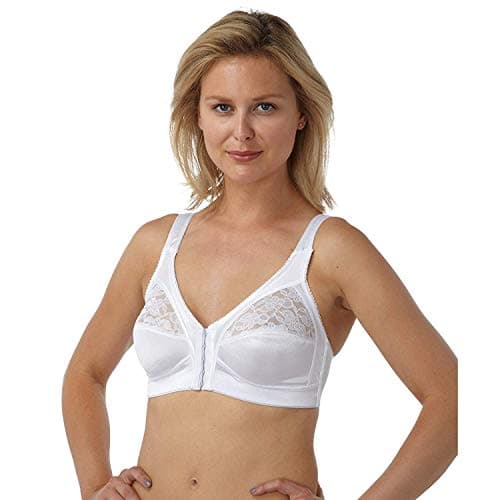 Image of Marlon Women Front Fastening Soft Cup Non Wired Bra Cup B-E 2 Pack White 48D