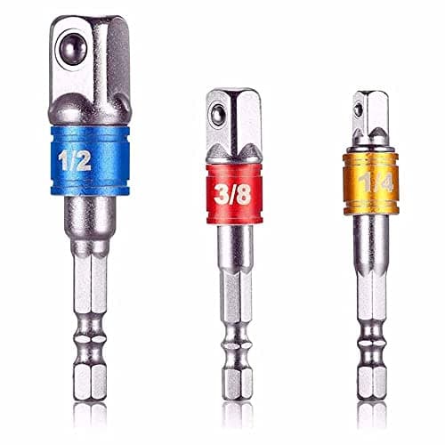 Image of BDHI 1/4" 3/8" 1/2" Hex Shank Socket Adapter Extended Impact Electric Drill Bit Tool(D01-3)