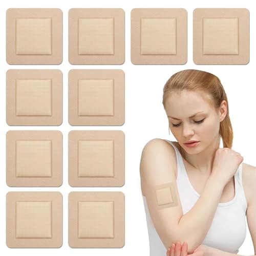 Image of 10 Pcs Silicone Foam Dressing,Gentle Border 7.5cm x 7.5cm,Waterproof Soft & Breathable Square Silicone Bandage