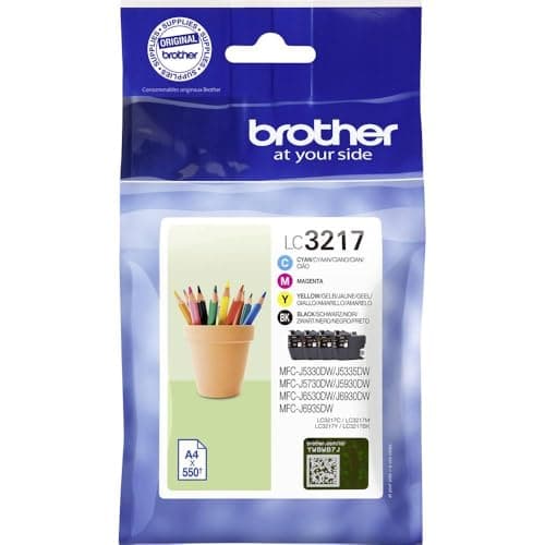 Image of Brother LC-3217 Ink Cartridges Value Pack with Multicolour (Black, Cyan, Yellow and Magenta)