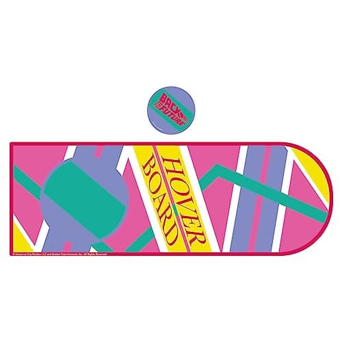 Image of Back to the Future XL Hoverboard Desk Pad & Coaster Set – Official Retro Sci-Fi Gift – Large Mouse/keyboard Mat & Drink Coaster Inspired by Classic 80s Movie