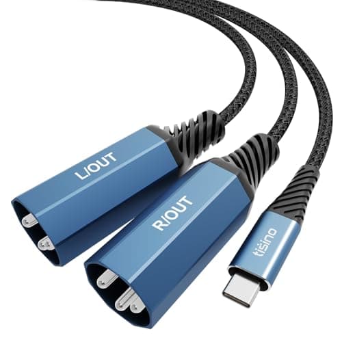 Image of Tisino USB C to Dual XLR Male Audio Cable(3m), XLR to USB C Stereo Power Amplifier Cable for Connecting Mobile Phone to Active Speaker, Mixer Console