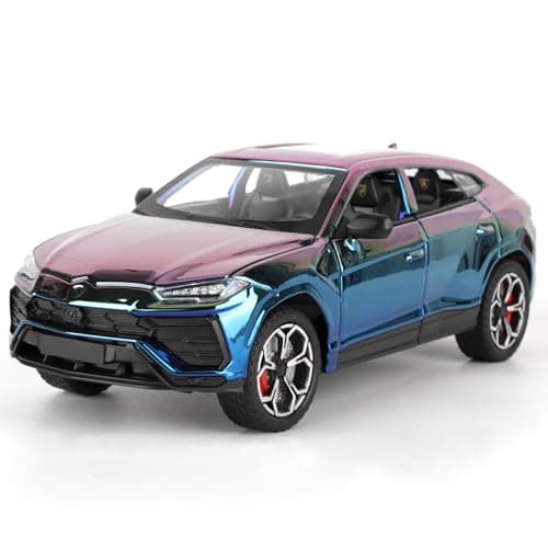 Image of imtfzct 1:24 Scale Lamborghini Urus Die-Cast SUV Model Car with Pull-Back Function and Light & Sound Effects, an Ideal Choice for Collectors and Gift-Giving Purple
