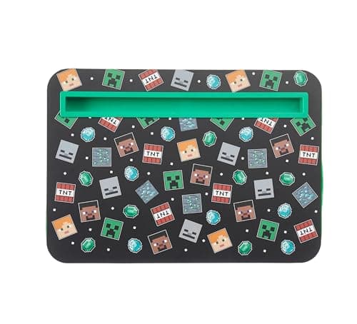 Image of Minecraft Officially Licensed Lap Tray with Tablet Slot – Cushioned Base, Lightweight, Portable & Multi-Use Lap Desk for Kids and Adults