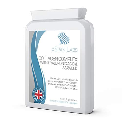 Image of Marine Collagen Complex with Hyaluronic Acid & Seaweed – 60 Capsules - Naticol® Hydrolysed Collagen 500mg with Biotin, Vitamin C & E - Collagen Supplements for Women – Skin, Hair & Nails Formula