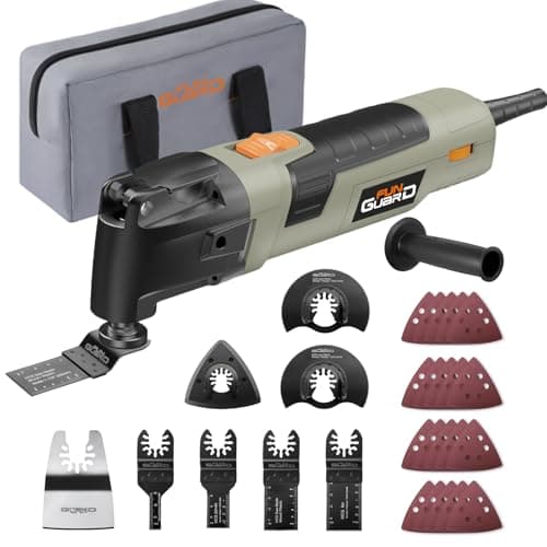 Image of Funguard Oscillating Multi Tool 300W, 6 Variable Speeds 22000 OPM Electric Saw with 3.5°Oscillation Angle, Quick Change Blade System,30pcs Accessories for Cutting, Sanding, Grinding, Scraping