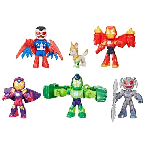 Image of Marvel Iron Man and His Awesome Friends Iron Armor Figure Pack, Clip-On Armour Pieces, Poseable Collectable Toy, Superhero Role-Play Fun for Kids Fans