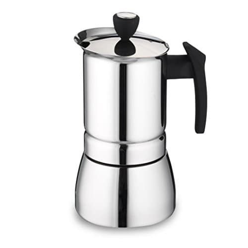 Image of Café Ole SSICM-06 Cafe Ole Espresso Coffee Maker, Stainless Steel, Silver, 6 Cup