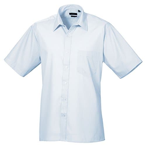 Image of Short Sleeve Poplin Shirt Light Blue 15.5