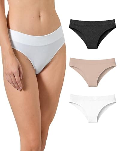 Image of Risalti Underwear Women Brazilian Bamboo 3 Pcs - Women's Knickers, Seamless Knickers For Women, Womens Underwear, Knickers For Women Multipack, Pants For Women - Made in Italy