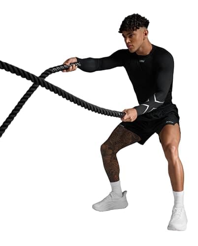 Image of 2XU Men's Core Compression Top, Black/Silver, Long Sleeve, M,MA6398a